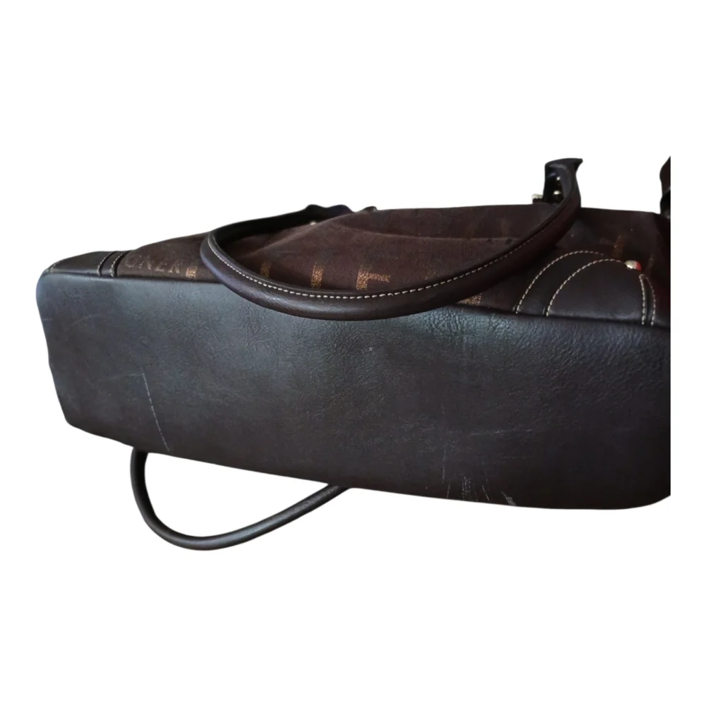 Etienne Aigner Brown Monogram Tote Bag - Picture 5 of 8